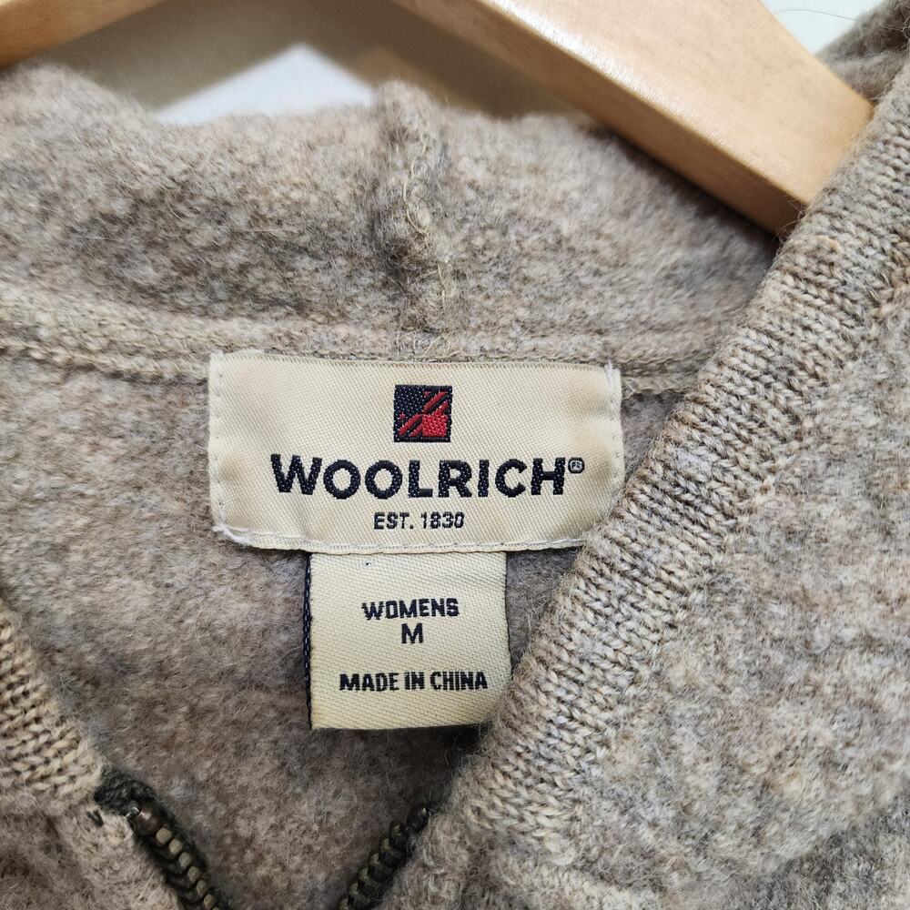 Vintage Woolrich 100% wool zip front embroidered hooded sweater woman's size Med - Picture 2 of 11